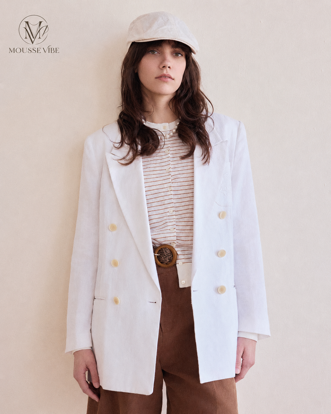High Street Linen Suit Jacket with Embroidered Pocket