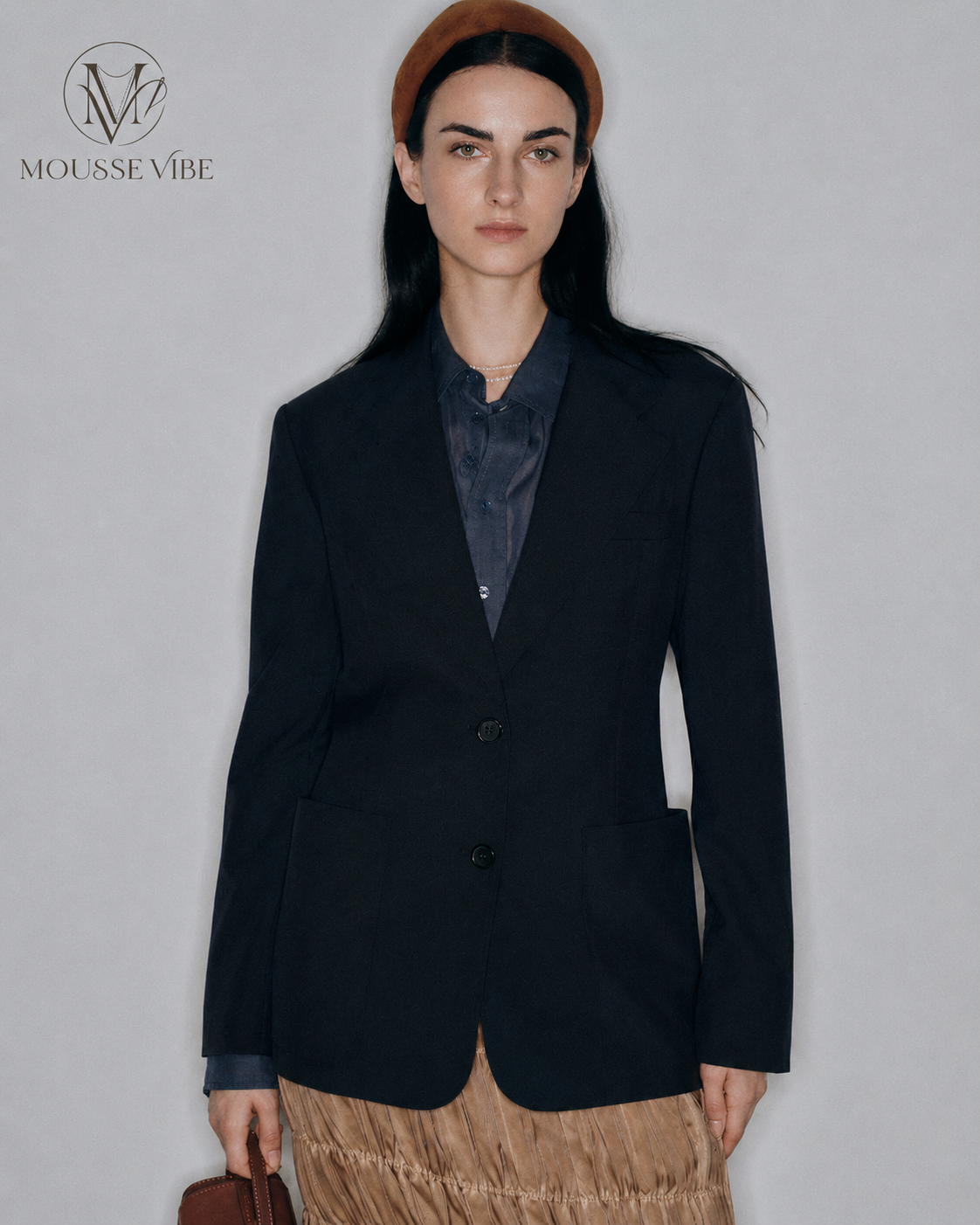 Mousse Vibe Quiet Luxury Wool Blended Flat Lapel Jacket