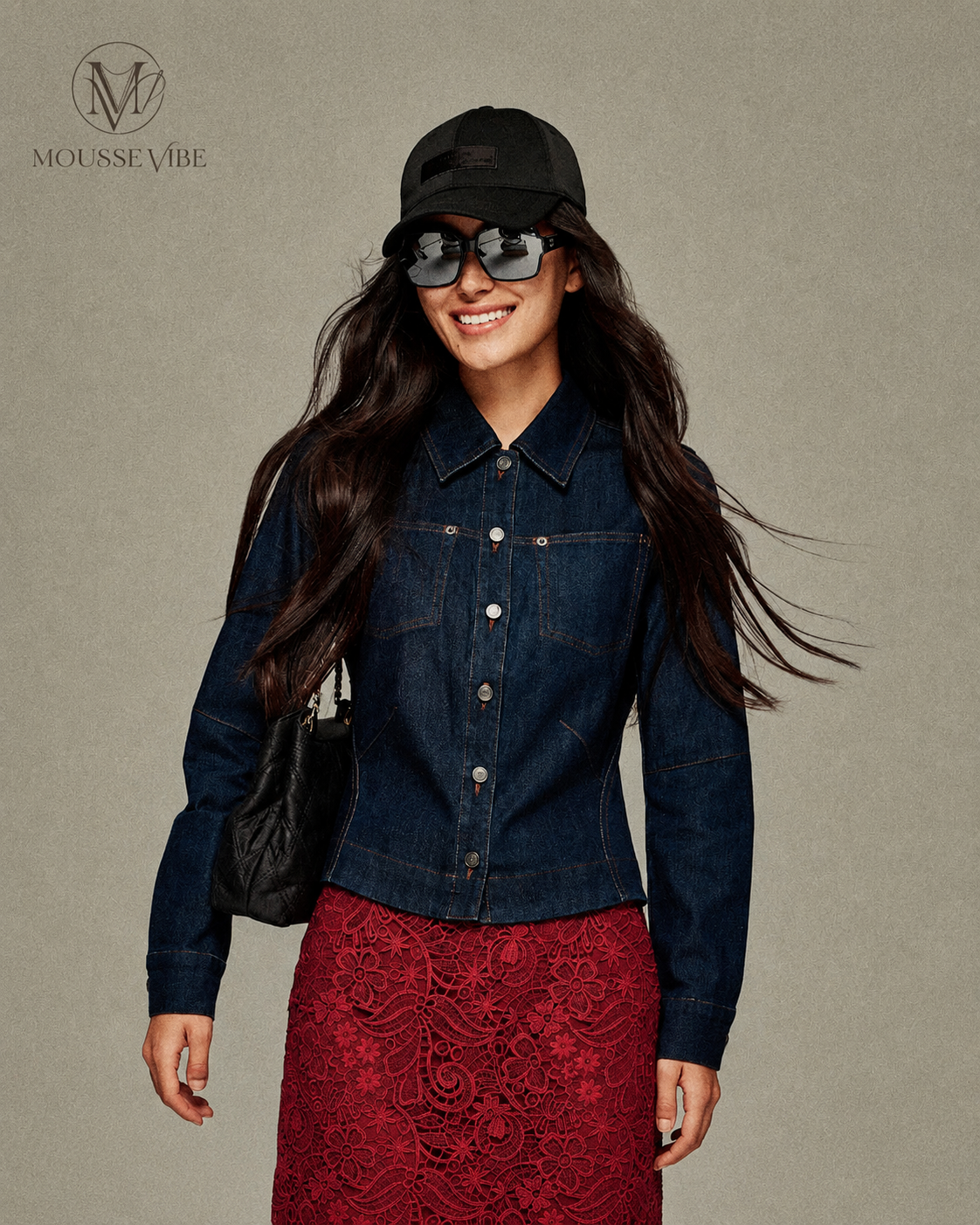 Vintage Dark Denim Slim Fit A-Line Waist Jacket