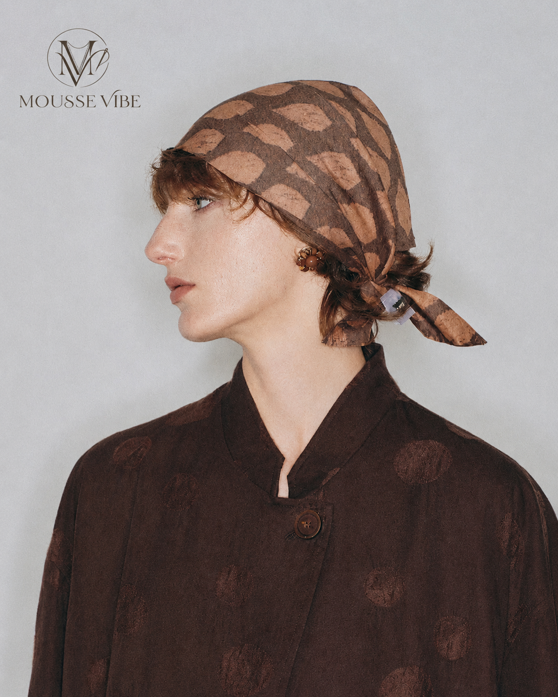 Geometric Silk & Ramie Cotton Scarf – Literary Style