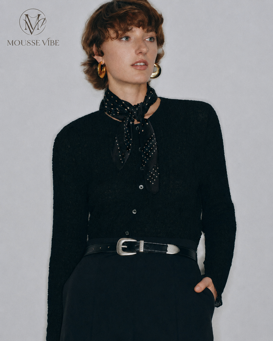 French Chic Black & Silver Antique Cowhide Belt