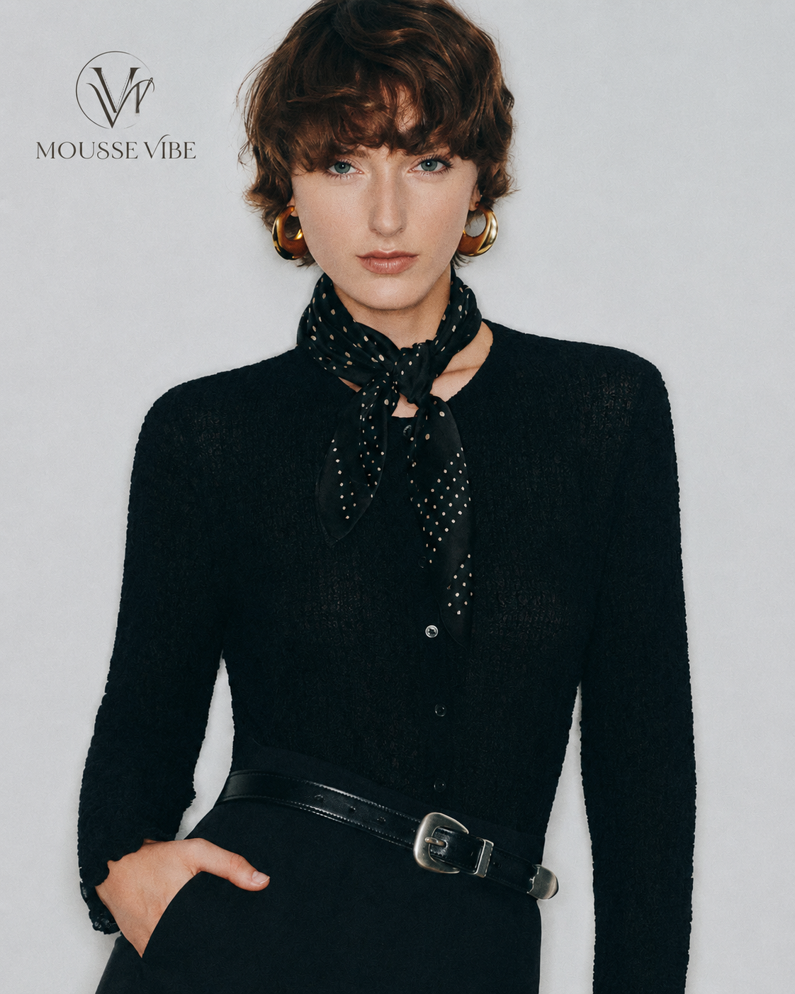 Mousse Vibe "Dark" Tweed Style Jacket & Skirt Set