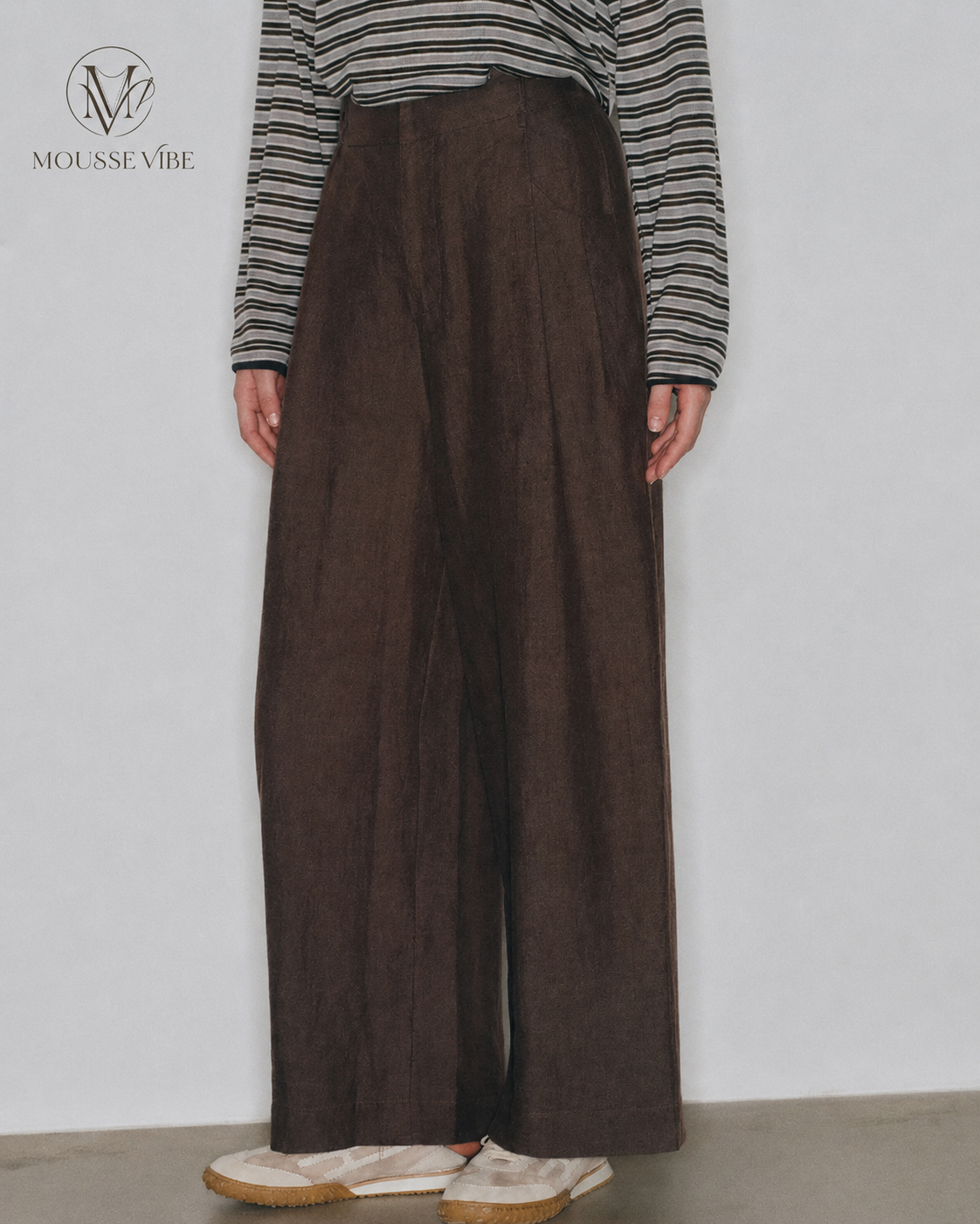 Mousse Vibe Old Money Style High-Waist A-Line Linen Pant