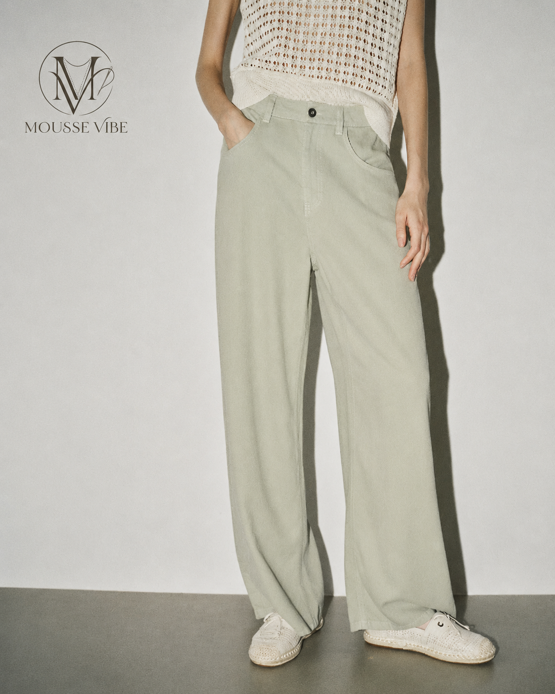 Mousse Vibe "Yoghurt Pants 2.0" Loose Lyocell White Jeans
