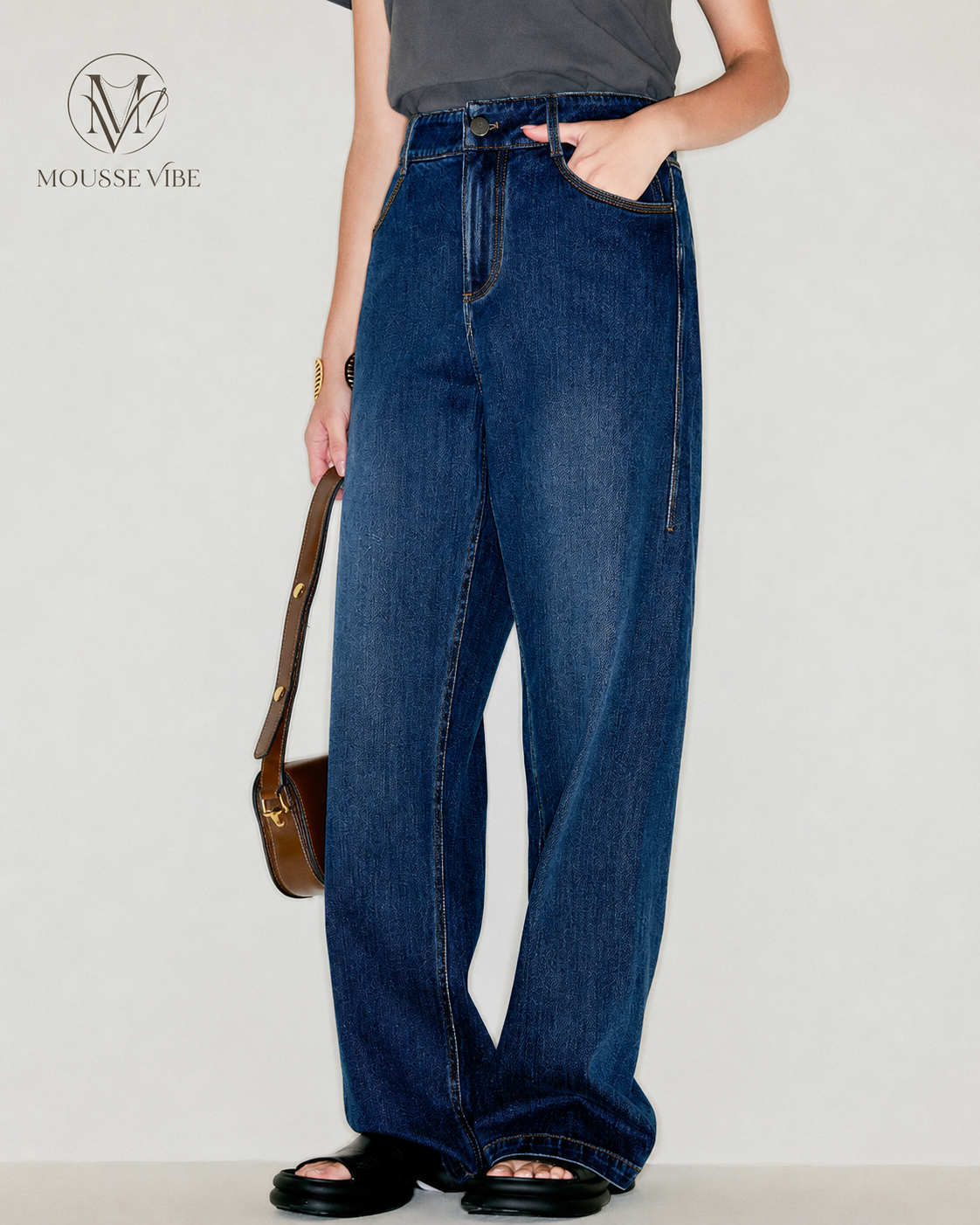 Mousse Vibe "Seamless Pants" Loose Slim Straight Jeans