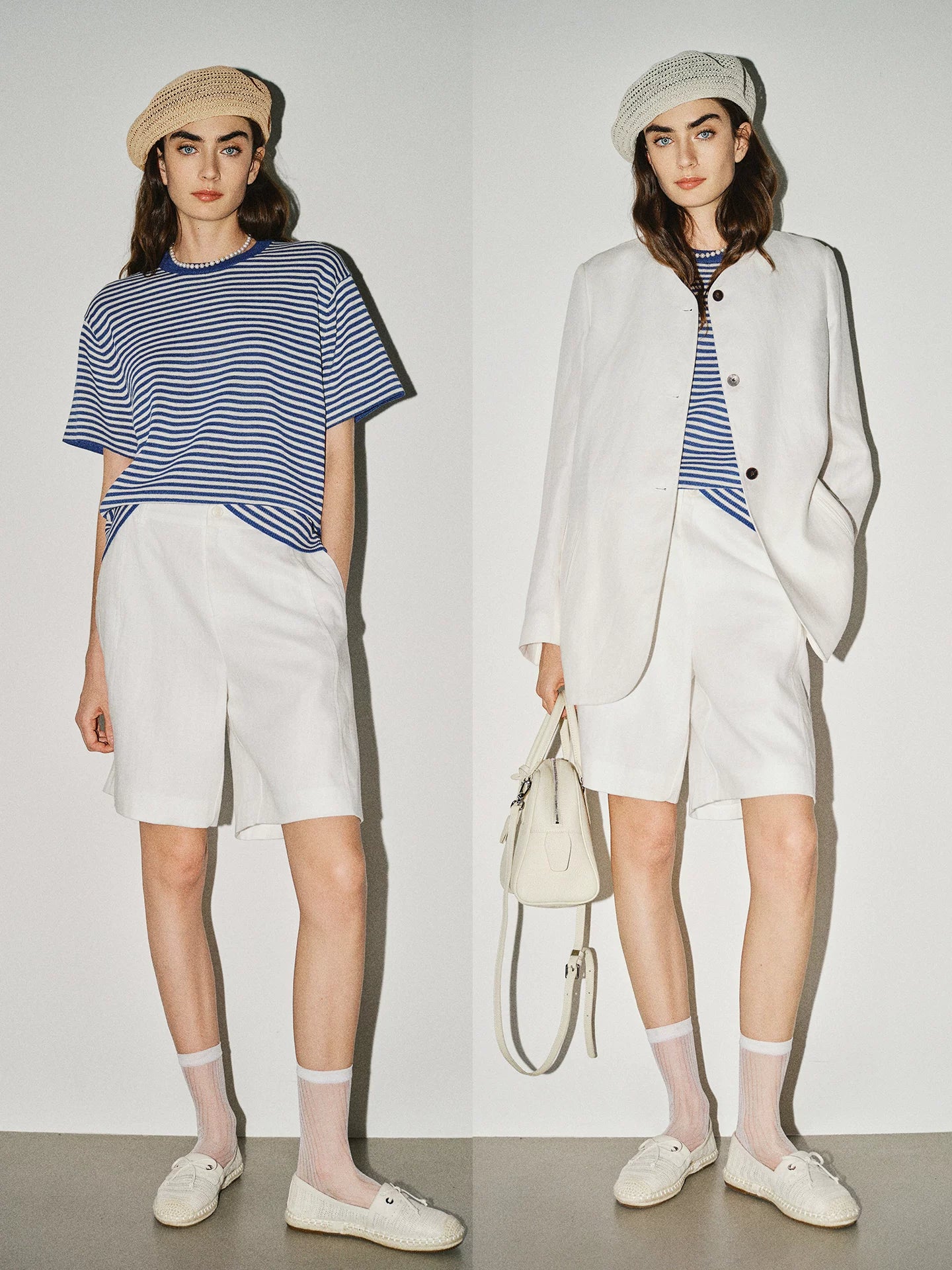 Mousse Vibe "Water Doll Shirt" Striped T-Shirt Skirt Set