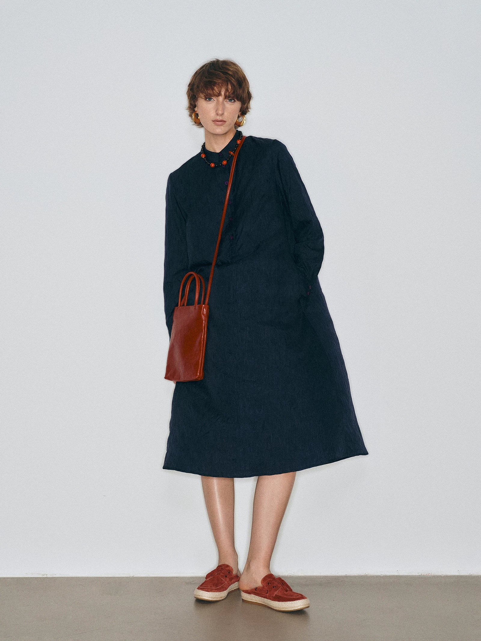 Mousse Vibe Relaxed Literary Shirt Dress – Lightweight & Anti-Wrinkle