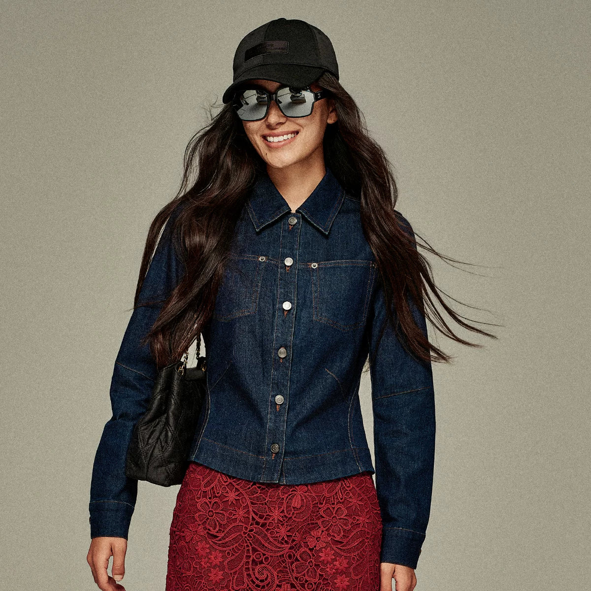 Vintage Dark Denim Slim Fit A-Line Waist Jacket