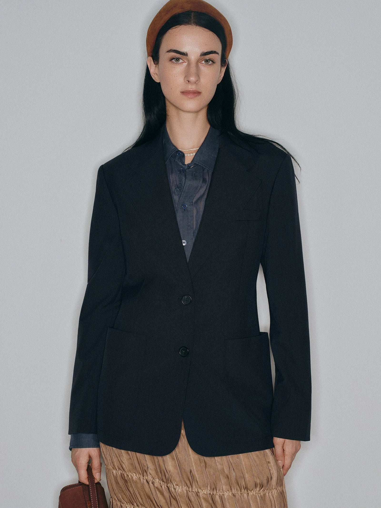 Mousse Vibe Quiet Luxury Wool Blended Flat Lapel Jacket